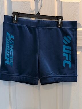 UFC Navy Blue Women’s Athletic Shorts with Teal Accents